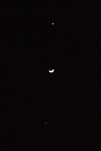 金星、月、木星